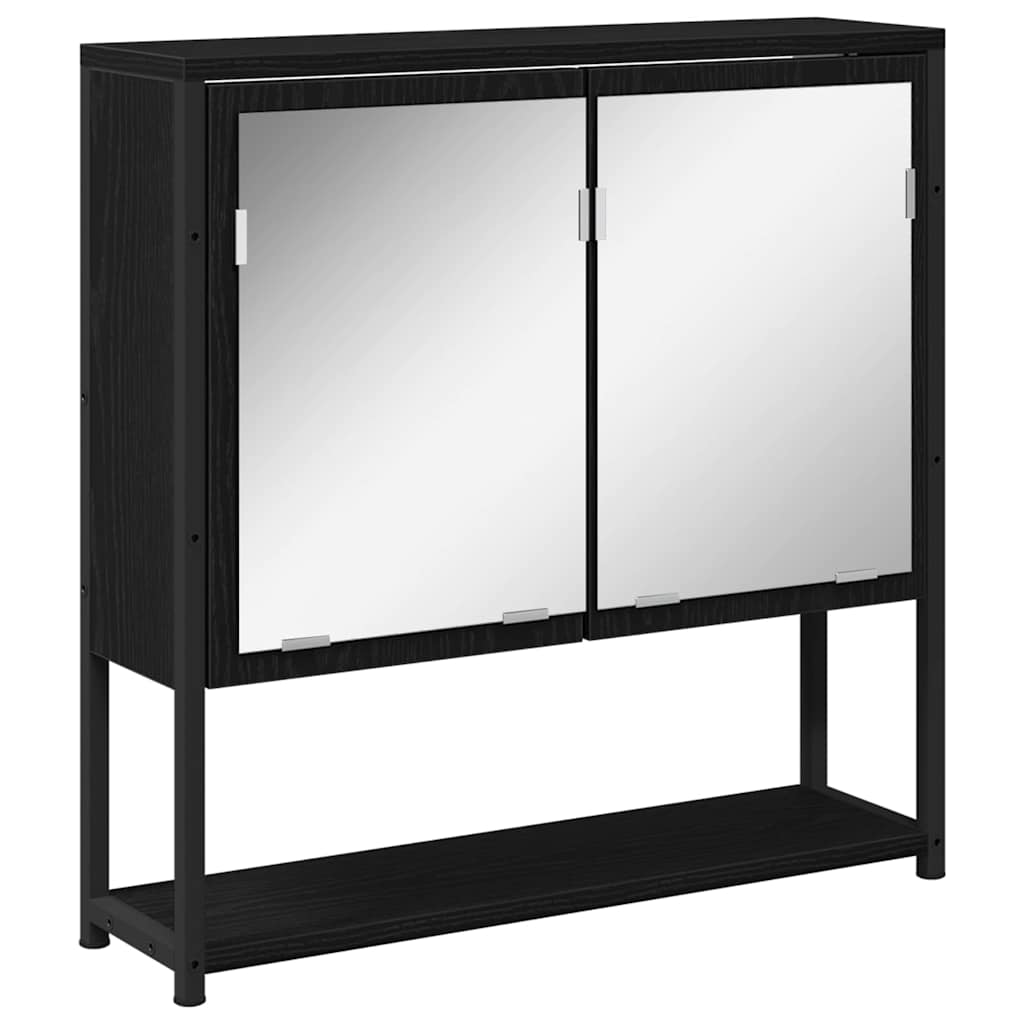 Set di mobili per il bagno 3 pcs Rovere Nero Legno multistrato | homemem39