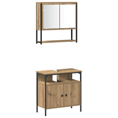 Set di mobili per il bagno 3 pz Marrone 33 x 33 x 120,5 cm | homemem39