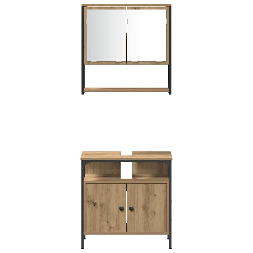 Set di mobili per il bagno 3 pz Marrone 33 x 33 x 120,5 cm | homemem39