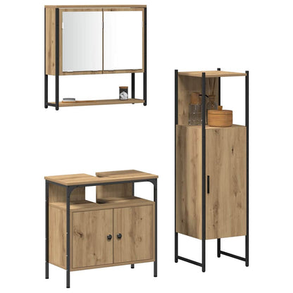 Set di mobili per il bagno 3 pz Marrone 33 x 33 x 120,5 cm | homemem39