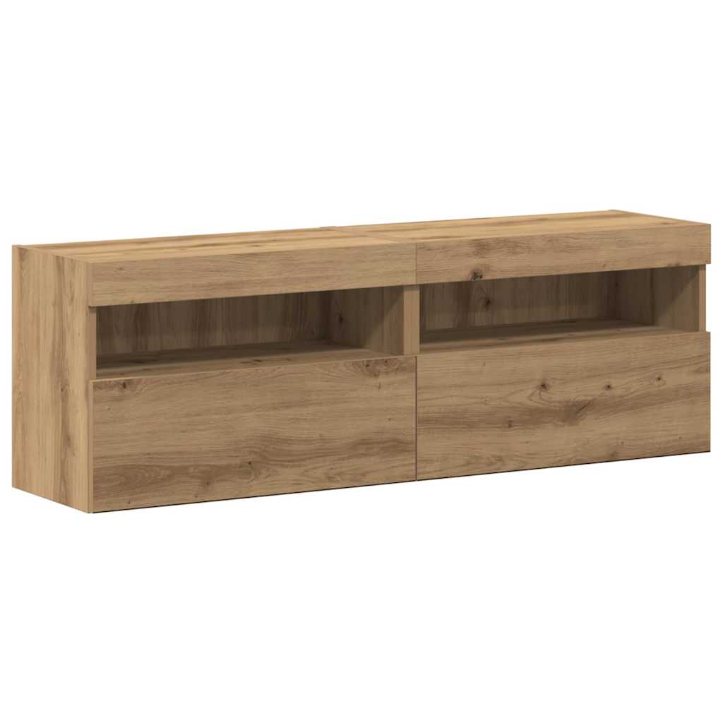 Set di Mobiletto da TV a Parete 6 pcs rovere artigianale