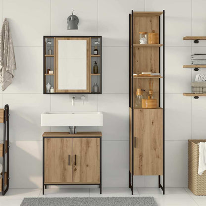 Unità da Bagno con lo scaffale 3 pcs Marrone Legno multistrato | homemem39
