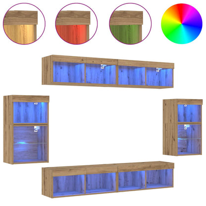 Set mobile TV 8 pcs rovere artigianale Legno multistrato