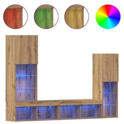 Mobile TV 4 pcs rovere artigianale Legno multistrato