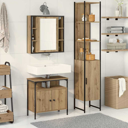 Set di mobili per il bagno con porta 3 pcs Rovere artigianale
