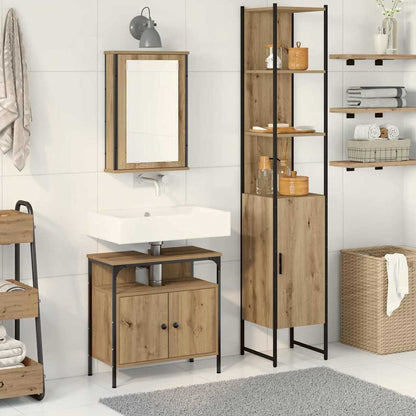 Set di mobili per il bagno 3 pz Rovere artigianale | homemem39