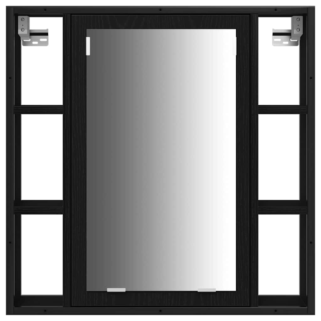 Unità da Bagno con lo scaffale 3 pcs Nero Legno multistrato | homemem39