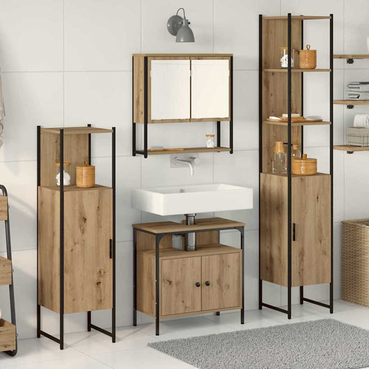 Set di mobili per il bagno 4 pz Rovere artigianale | homemem39