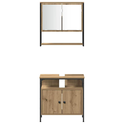 Set di mobili per il bagno 4 pz Rovere artigianale | homemem39