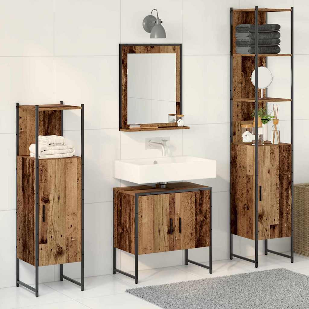Set di mobili per il bagno 4 pcs Marrone 33 x 33 x 185.5 cm | homemem39