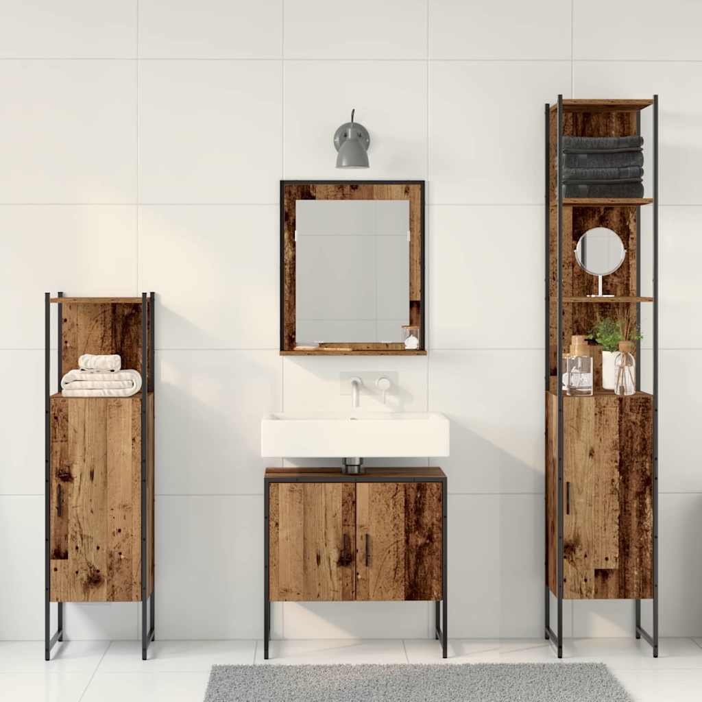 Set di mobili per il bagno 4 pcs Marrone 33 x 33 x 185.5 cm | homemem39