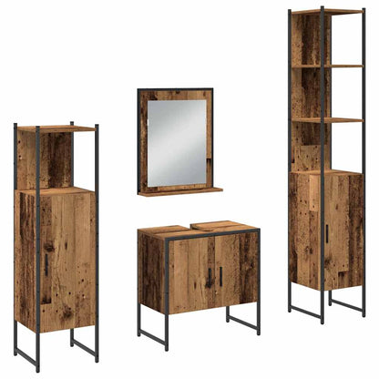 Set di mobili per il bagno 4 pcs Marrone 33 x 33 x 185.5 cm | homemem39