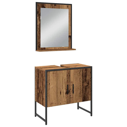 Set di mobili per il bagno 4 pcs Marrone 33 x 33 x 185.5 cm | homemem39