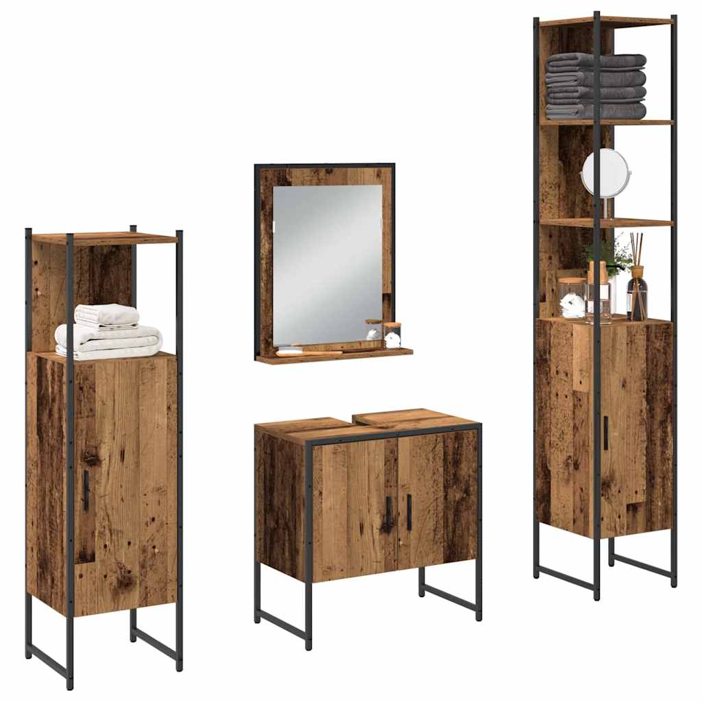 Set di mobili per il bagno 4 pcs Marrone 33 x 33 x 185.5 cm | homemem39