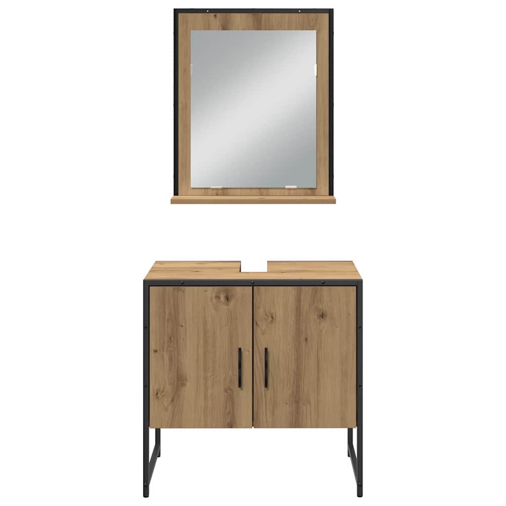 Set di mobili per il bagno 4 pz Marrone 33 x 33 x 185,5 cm | homemem39