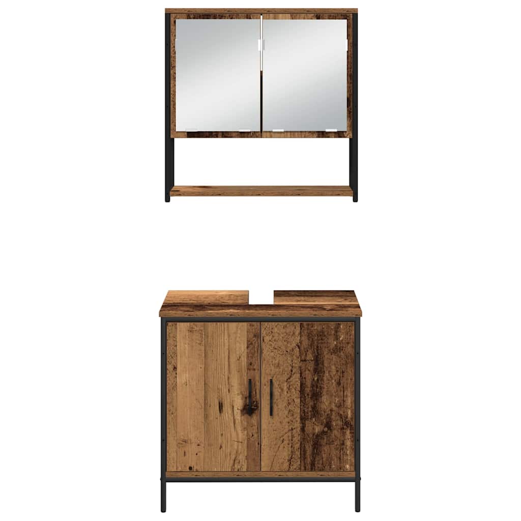 Set di mobili per il bagno 4 pcs Marrone 33 x 33 x 185.5 cm | homemem39