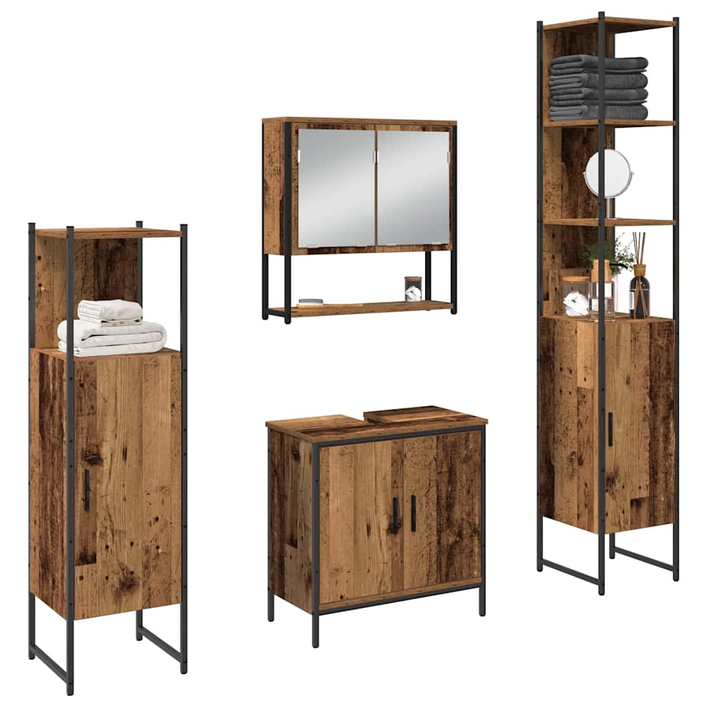 Set di mobili per il bagno 4 pcs Marrone 33 x 33 x 185.5 cm | homemem39