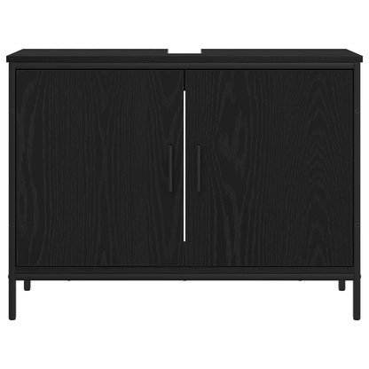Set di mobili per il bagno 4 pcs Nero Legno multistrato | homemem39