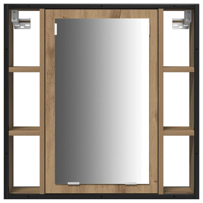 Set di Armadi da Bagno con lo scaffale 4 pcs rovere artigianale