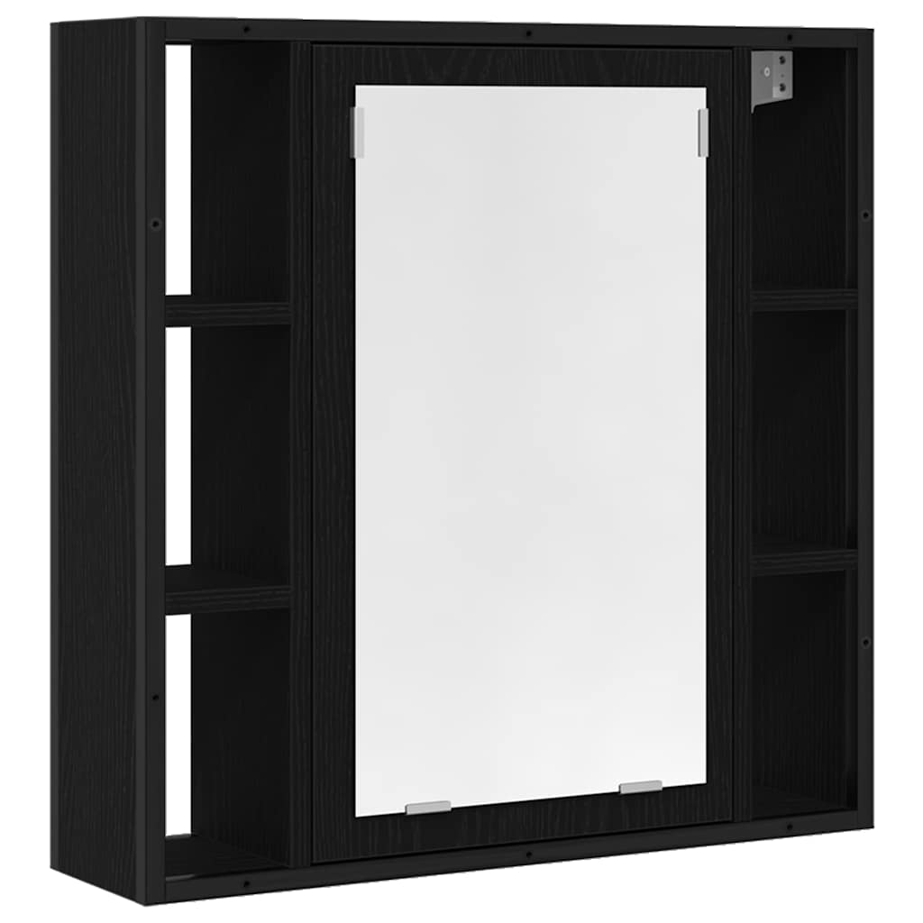 Set di mobili per il bagno 4 pcs Rovere Nero Legno multistrato | homemem39
