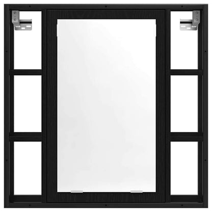 Set di mobili per il bagno 4 pcs Rovere Nero Legno multistrato | homemem39