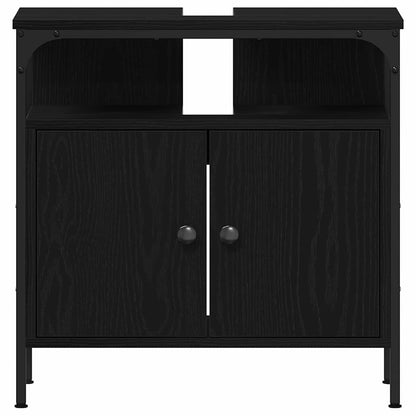 Set di mobili per il bagno 4 pcs Rovere Nero Legno multistrato | homemem39