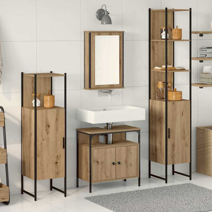 Set di mobili per il bagno 4 pz Rovere artigianale | homemem39