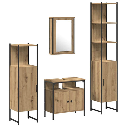 Set di mobili per il bagno 4 pz Rovere artigianale | homemem39