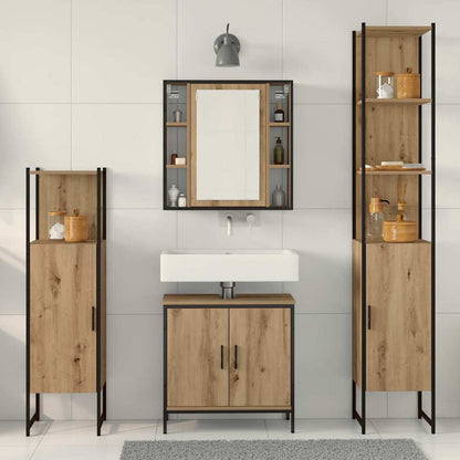 Set di mobili per il bagno 4 pcs Marrone Legno multistrato