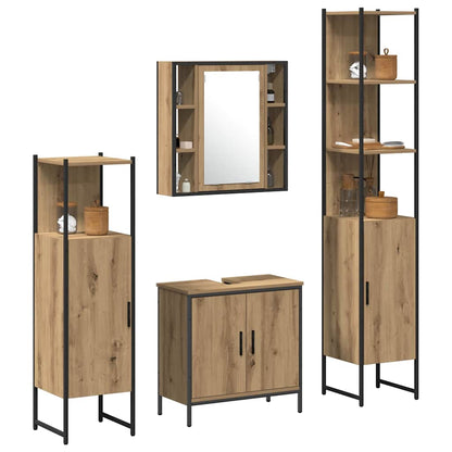 Set di mobili per il bagno 4 pcs Marrone Legno multistrato