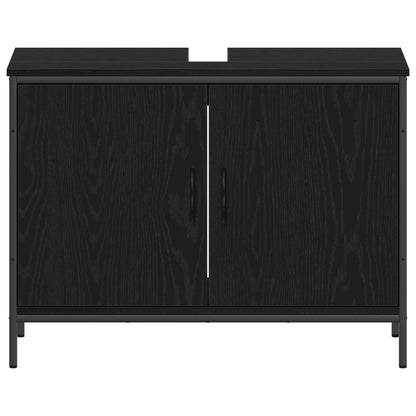 Set di mobili per il bagno 4 pcs Nero Legno multistrato | homemem39
