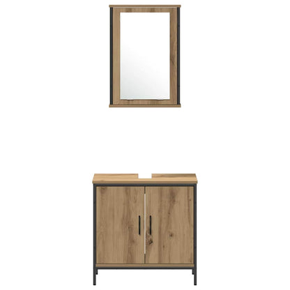 Set di mobili per il bagno 4 pz Marrone 33 x 33 x 185,5 cm | homemem39