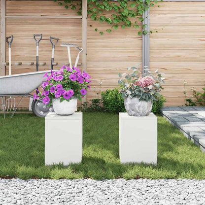 Supporti per piante 2 pcs Bianco 24 x 24 x 35 cm Acciaio
