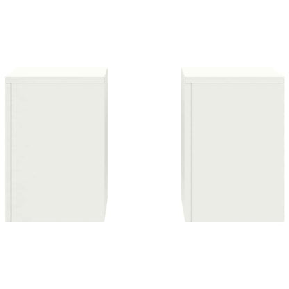 Supporti per piante 2 pcs Bianco 24 x 24 x 35 cm Acciaio