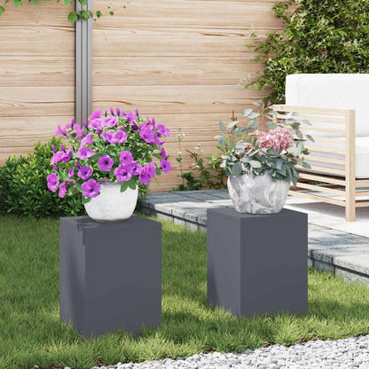 Supporti per piante 2 pcs Antracite 24 x 24 x 35 cm Acciaio
