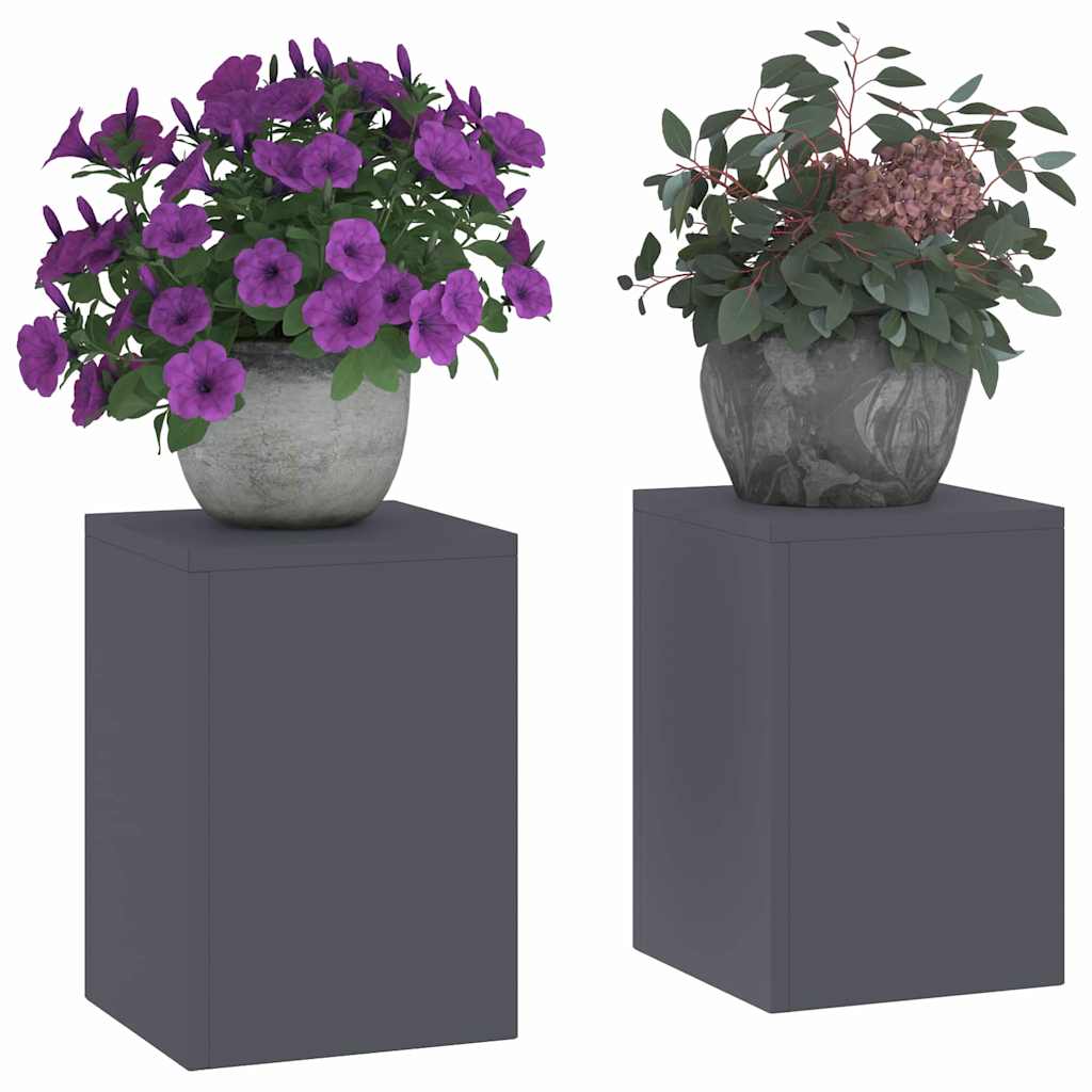 Supporti per piante 2 pcs Antracite 24 x 24 x 35 cm Acciaio
