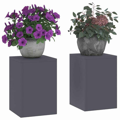 Supporti per piante 2 pcs Antracite 24 x 24 x 35 cm Acciaio