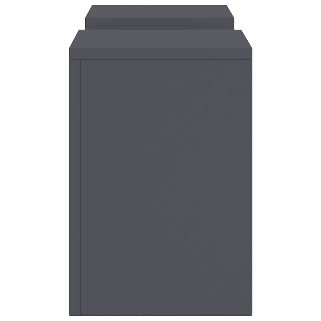 Supporti per piante 2 pcs Antracite 24 x 24 x 35 cm Acciaio
