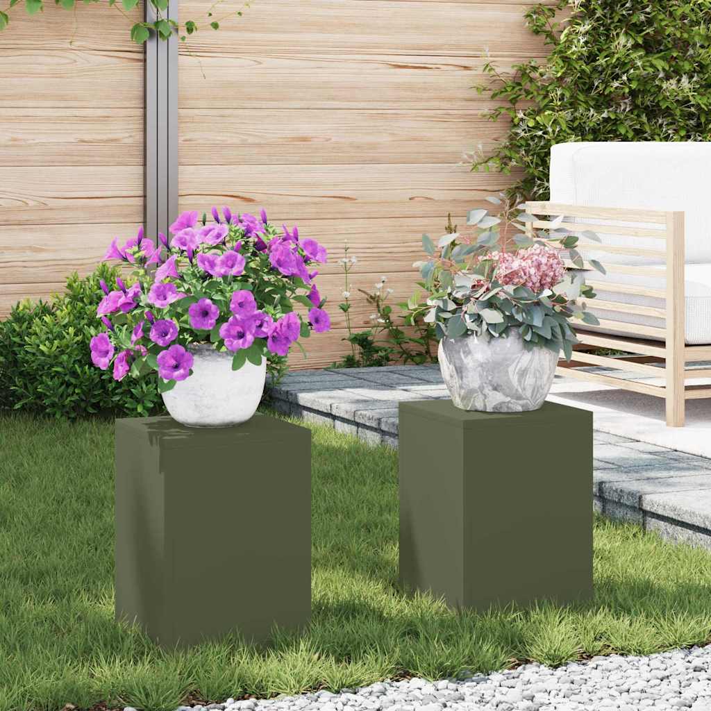 Supporti per piante 2 pcs Oliver verde 24 x 24 x 35 cm Acciaio