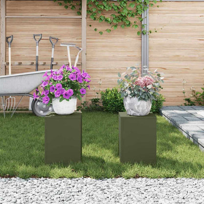 Supporti per piante 2 pcs Oliver verde 24 x 24 x 35 cm Acciaio