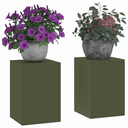 Supporti per piante 2 pcs Oliver verde 24 x 24 x 35 cm Acciaio