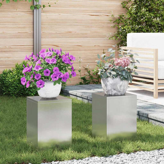 Supporti per piante 2 pcs Argento 24 x 24 x 35 cm