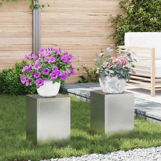 Supporti per piante 2 pcs Argento 24 x 24 x 35 cm