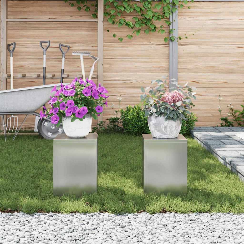 Supporti per piante 2 pcs Argento 24 x 24 x 35 cm