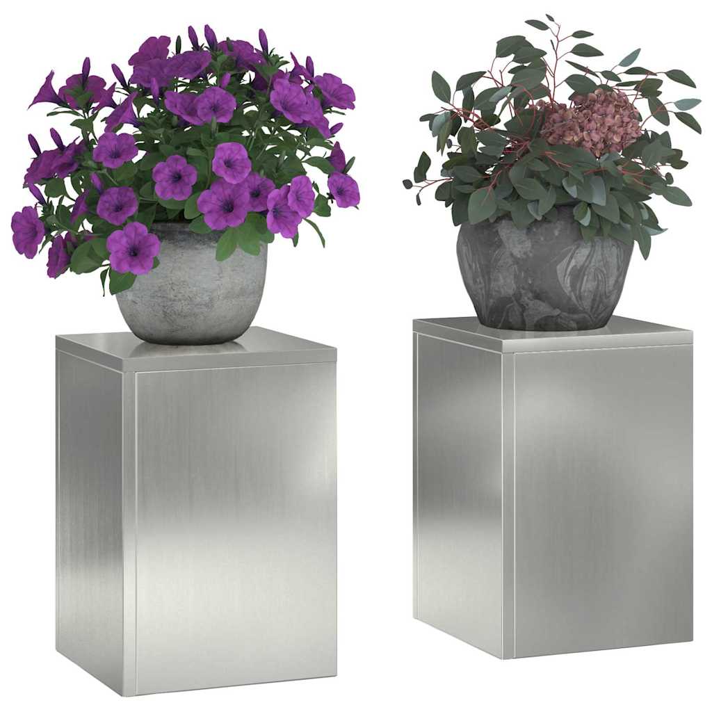 Supporti per piante 2 pcs Argento 24 x 24 x 35 cm