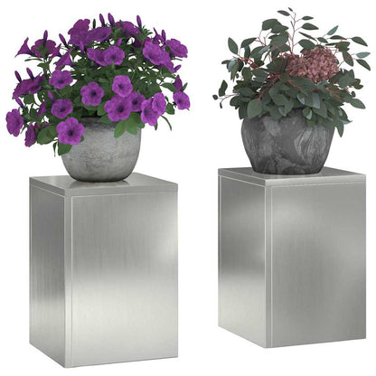 Supporti per piante 2 pcs Argento 24 x 24 x 35 cm