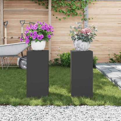 Supporti per piante 2 pcs Nero 24 x 24 x 55 cm Acciaio