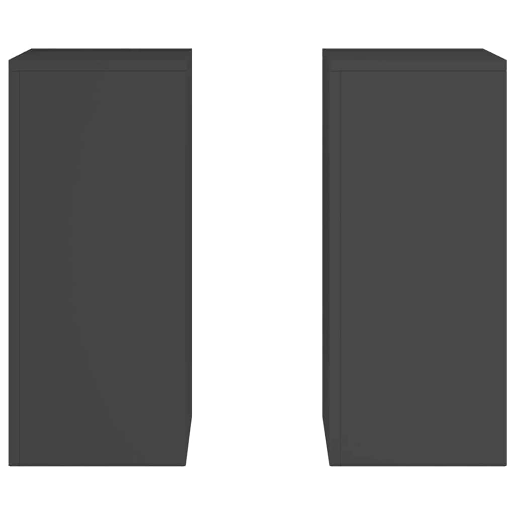 Supporti per piante 2 pcs Nero 24 x 24 x 55 cm Acciaio