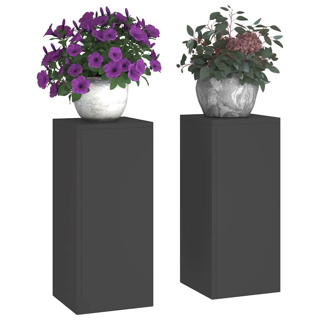 Supporti per piante 2 pcs Nero 24 x 24 x 55 cm Acciaio