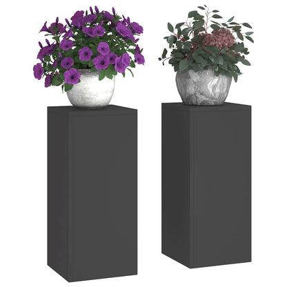 Supporti per piante 2 pcs Nero 24 x 24 x 55 cm Acciaio
